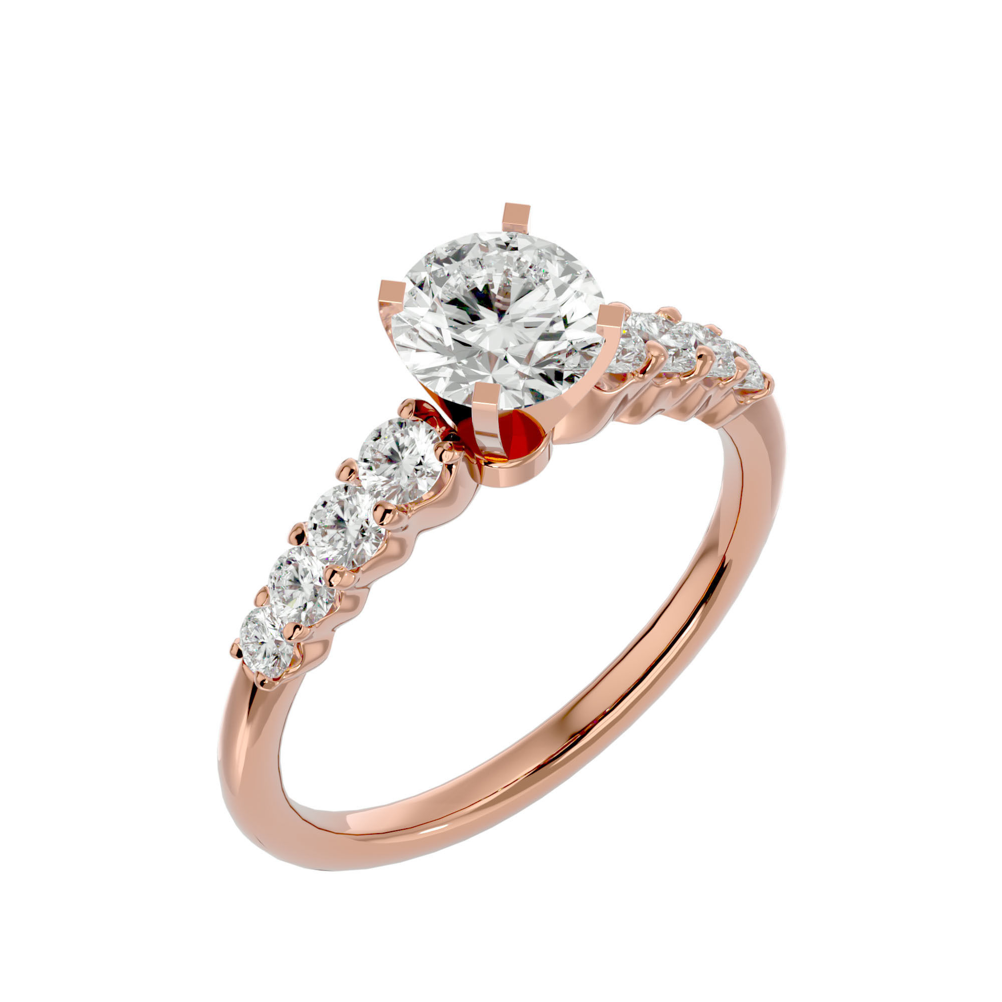 Solitaire wedding engagement ring with 360 view animation 3D print model_11