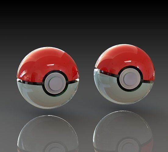 POKEBALL pokemon ball stud earrings 3D print model