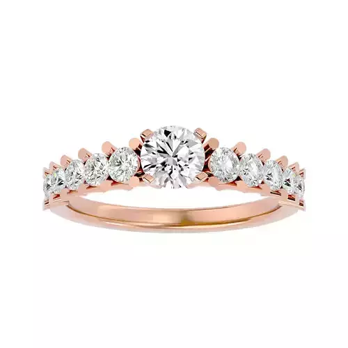 Solitaire wedding engagement ring with 360 view animation