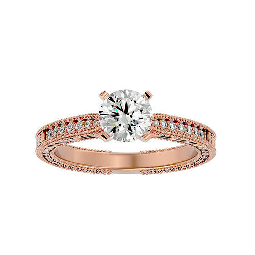 Solitaire wedding engagement ring with 360 view animation 3D print model