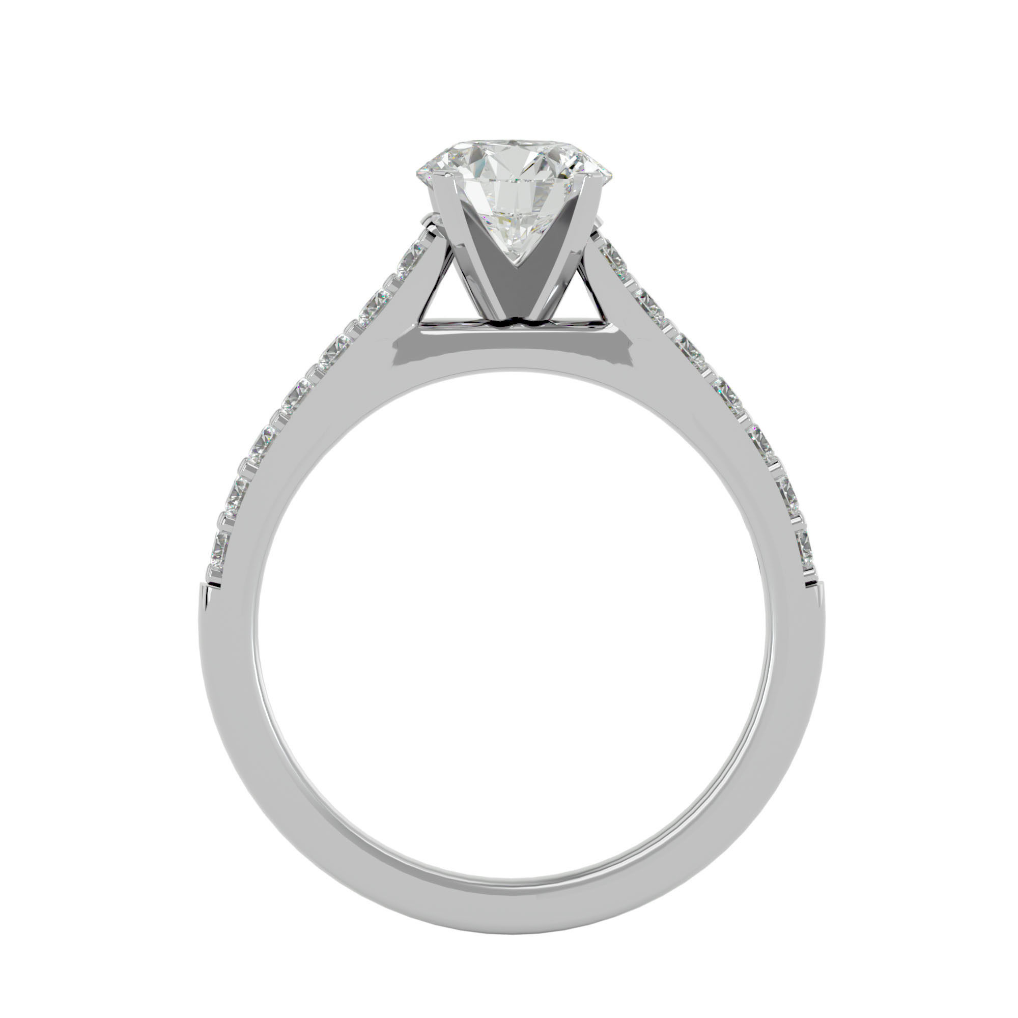 Solitaire wedding engagement ring with 360 view animation 3D print model_3