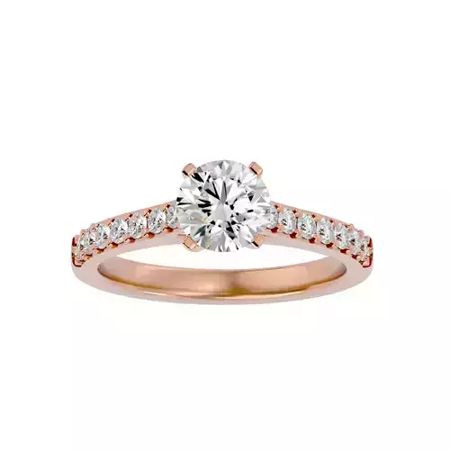 Solitaire wedding engagement ring with 360 view animation