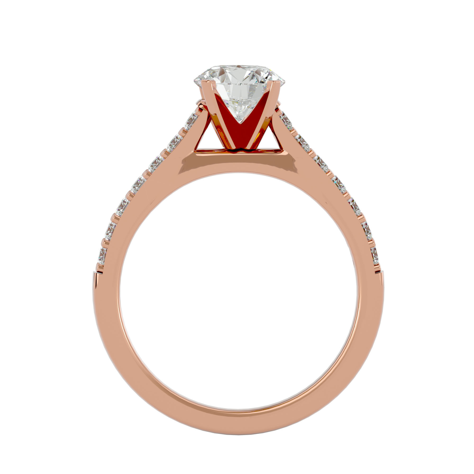 Solitaire wedding engagement ring with 360 view animation 3D print model_6