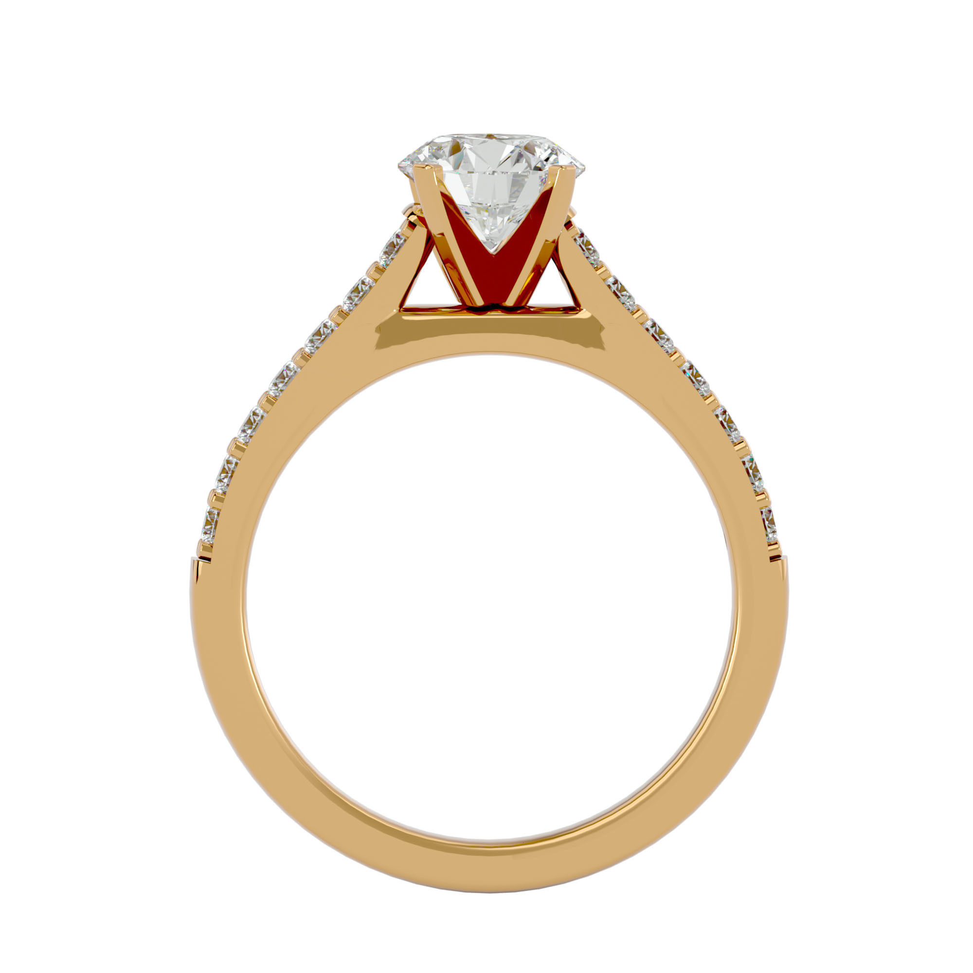 Solitaire wedding engagement ring with 360 view animation 3D print model_5