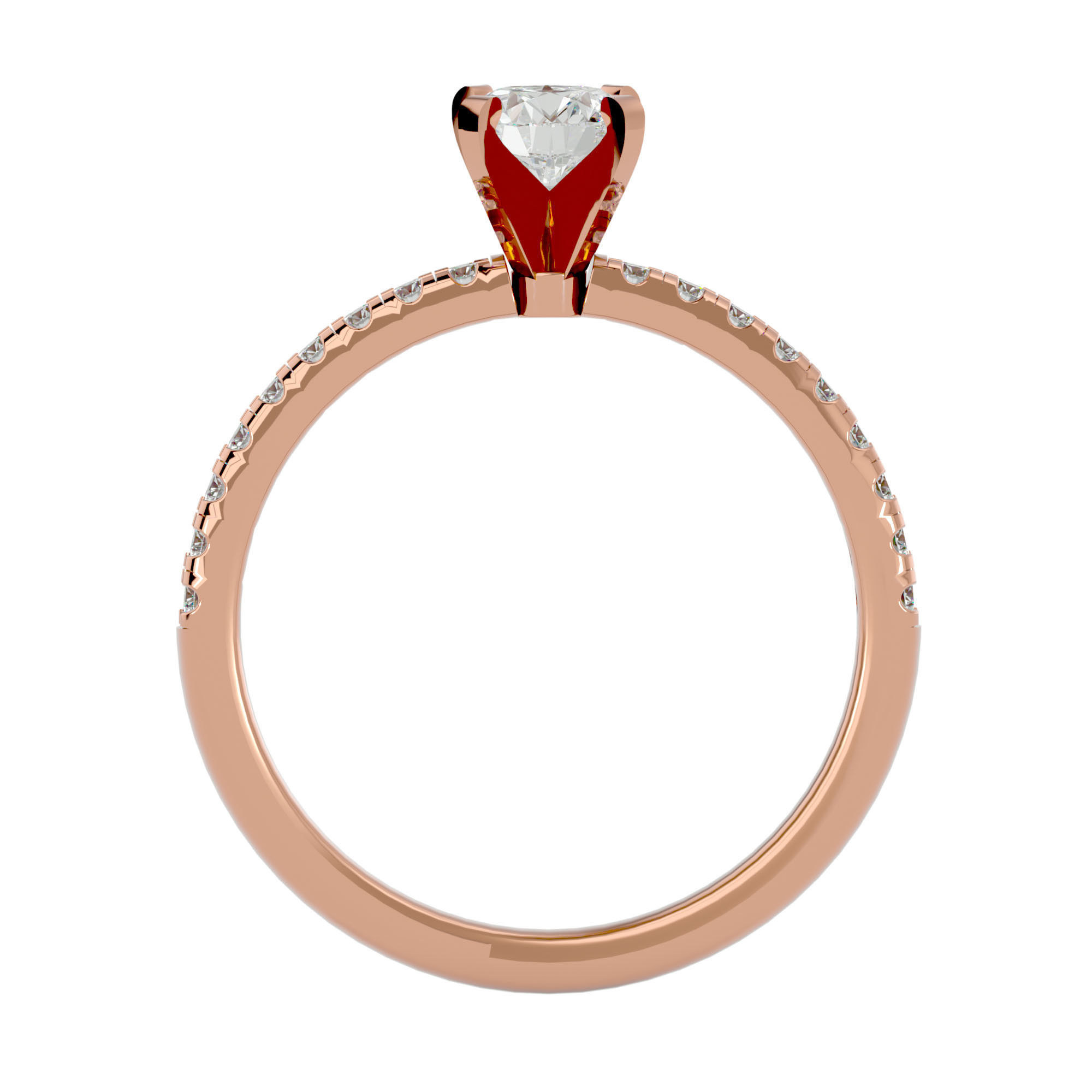 Solitaire wedding engagement ring with 360 view animation 3D print model_6