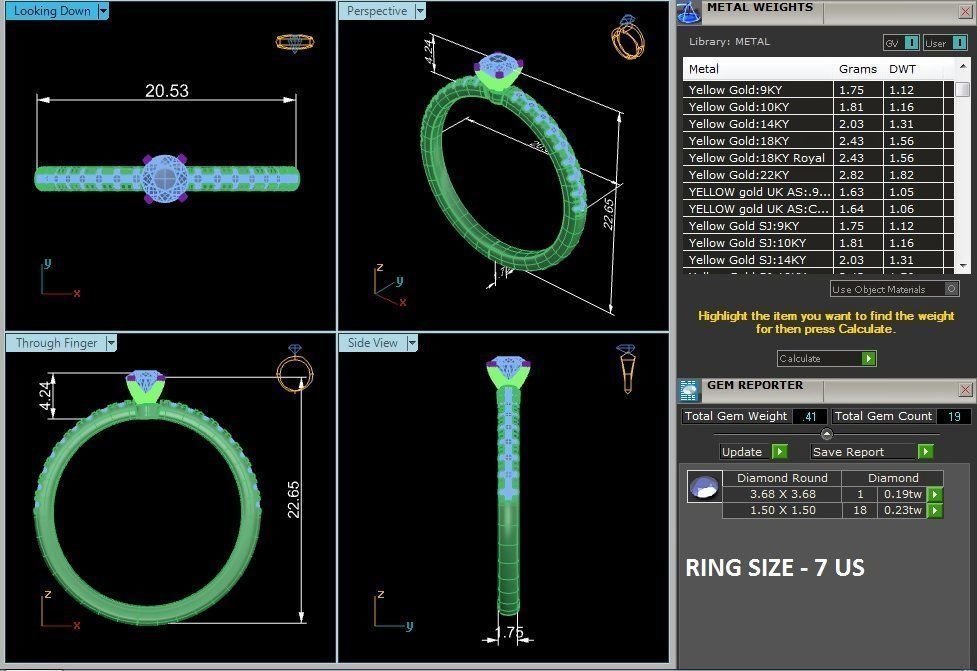 Solitaire wedding engagement ring with 360 view animation 3D print model_3