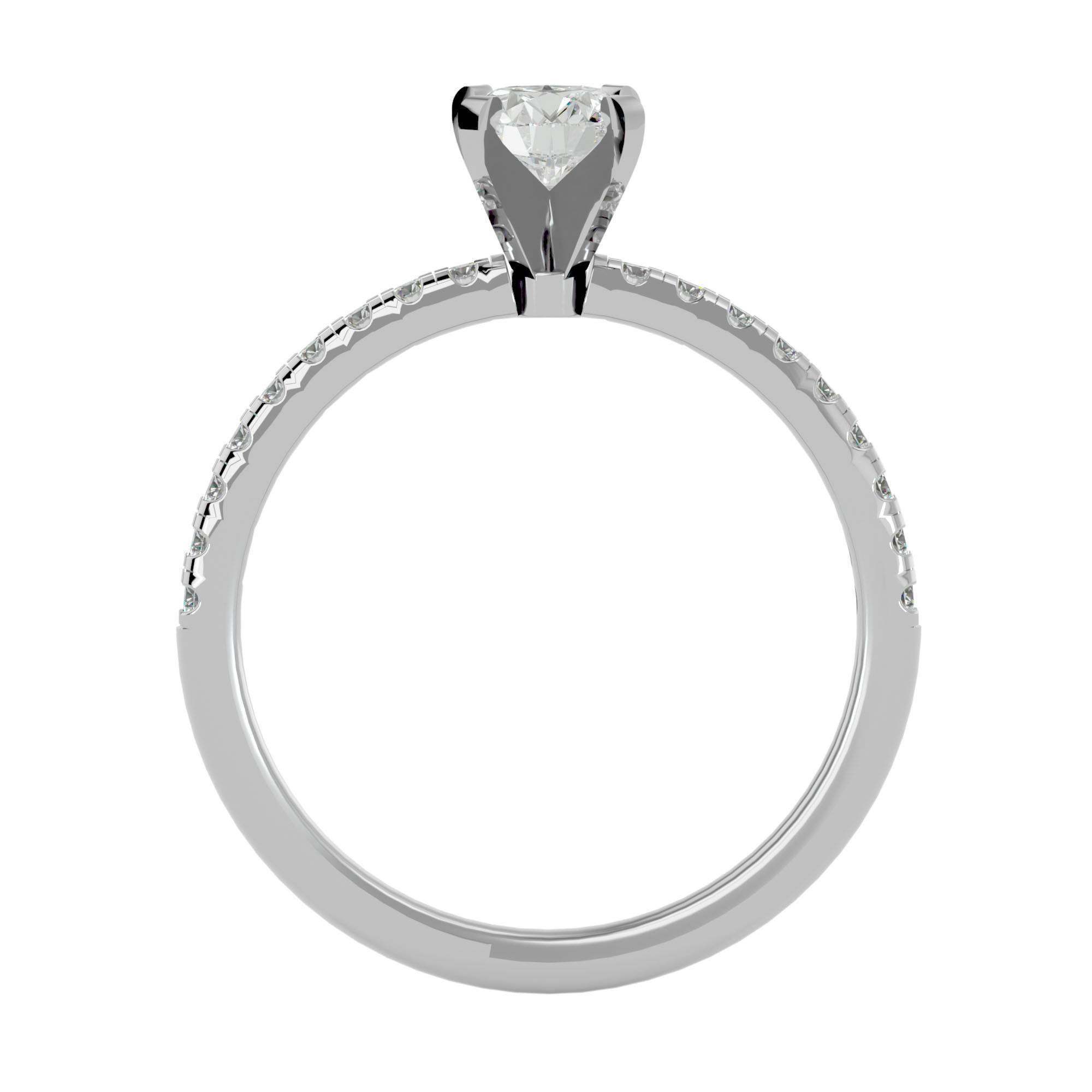 Solitaire wedding engagement ring with 360 view animation 3D print model_4