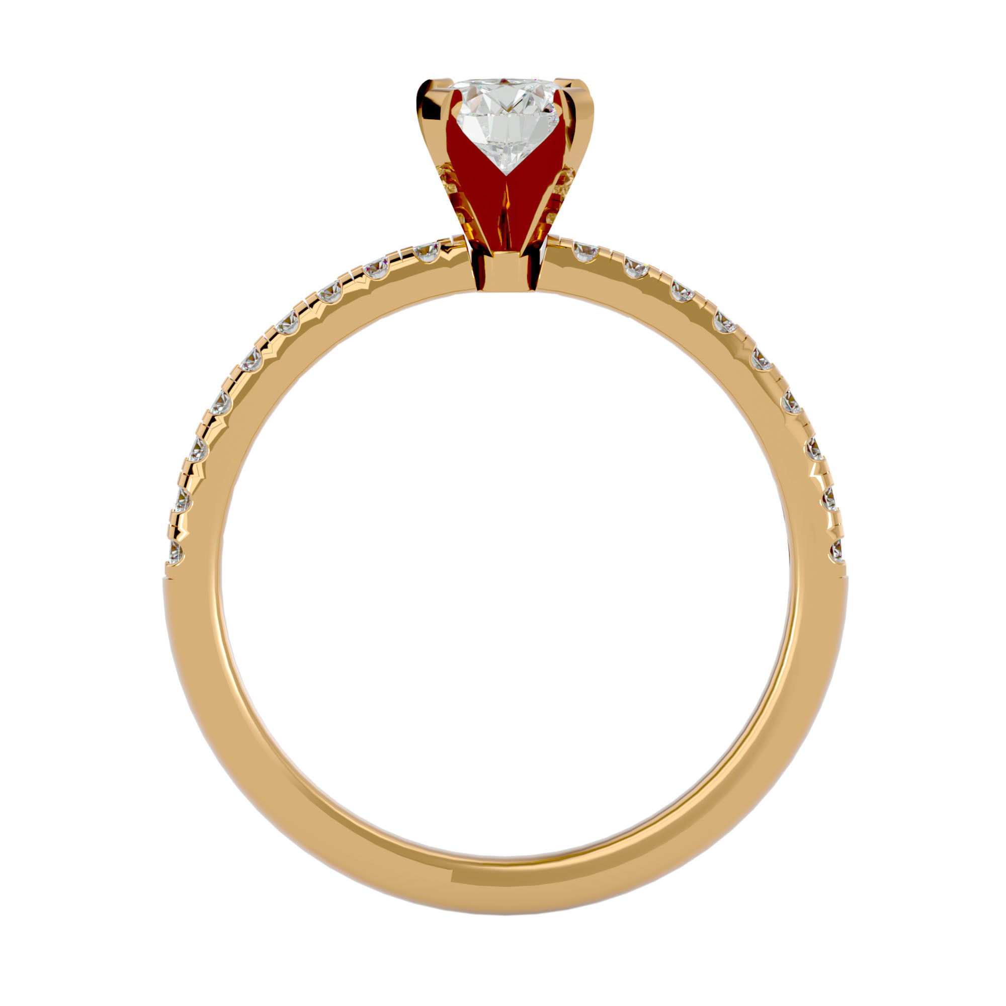 Solitaire wedding engagement ring with 360 view animation 3D print model_5