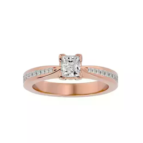 Solitaire wedding engagement ring with 360 view animation