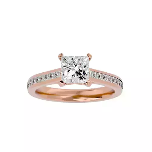 Solitaire wedding engagement ring with 360 view animation