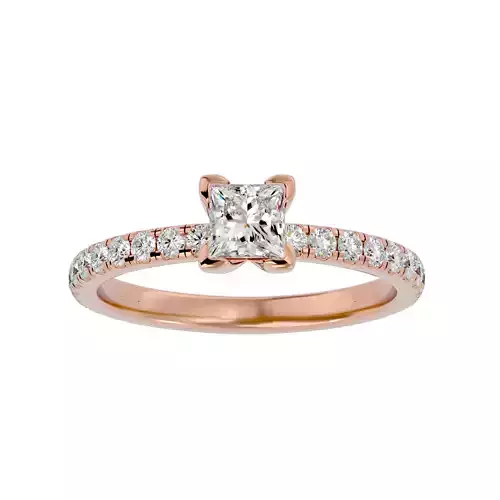 Solitaire wedding engagement ring with 360 view animation