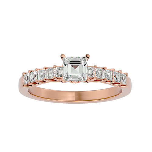 Solitaire wedding engagement ring with 360 view animation 3D print model