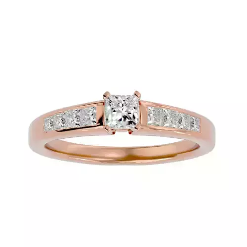 Solitaire wedding engagement ring with 360 view animation