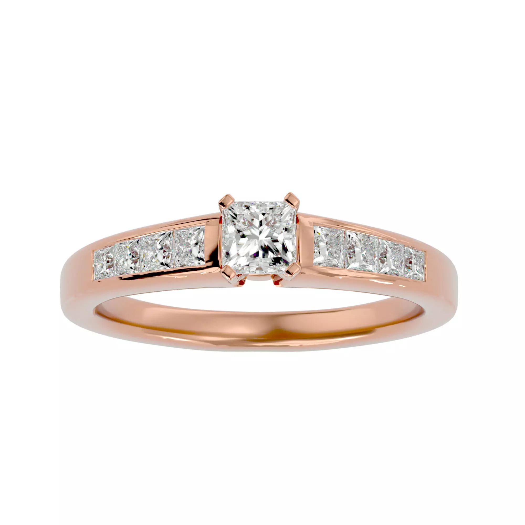 Solitaire wedding engagement ring with 360 view animation 3D print model_0