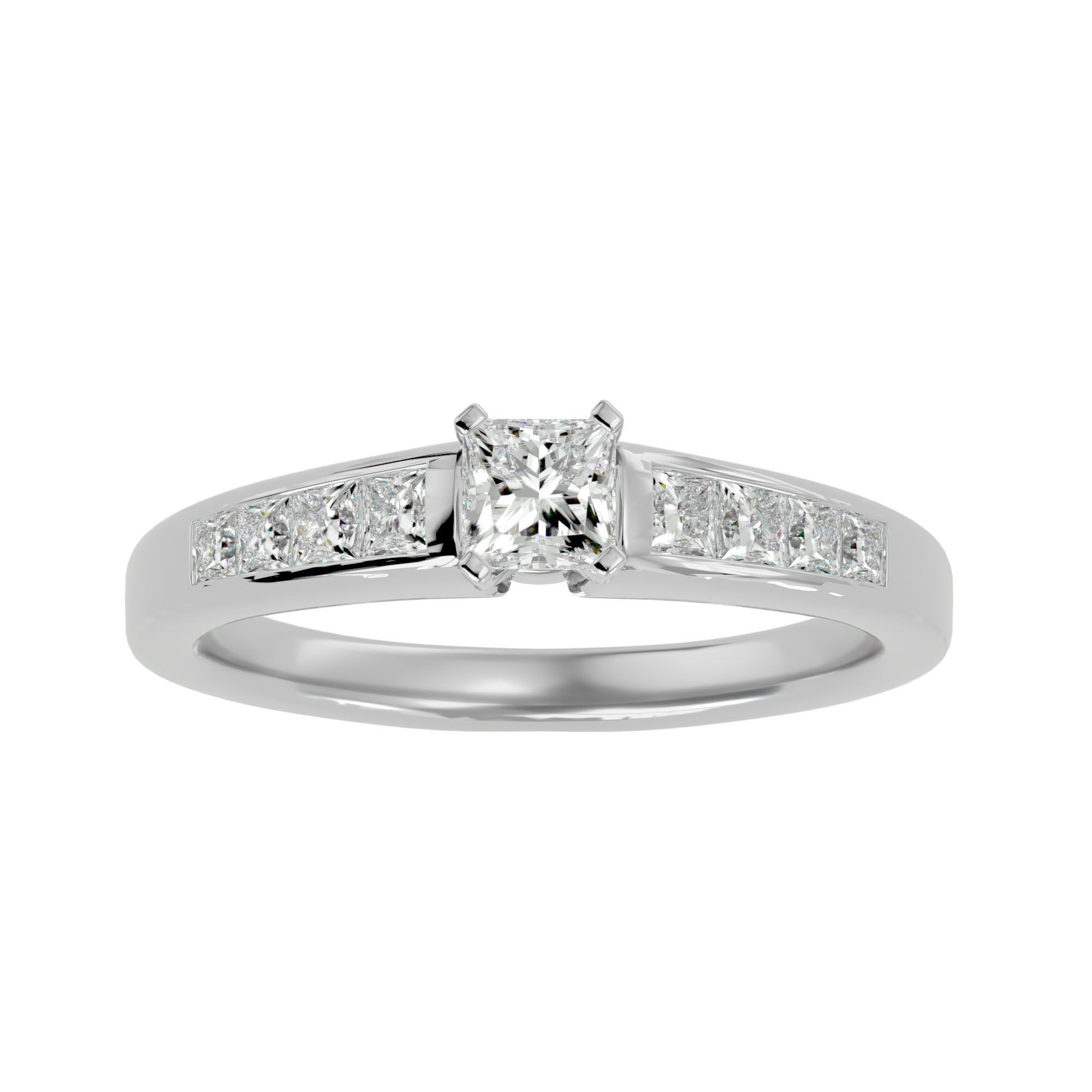 Solitaire wedding engagement ring with 360 view animation 3D print model_2