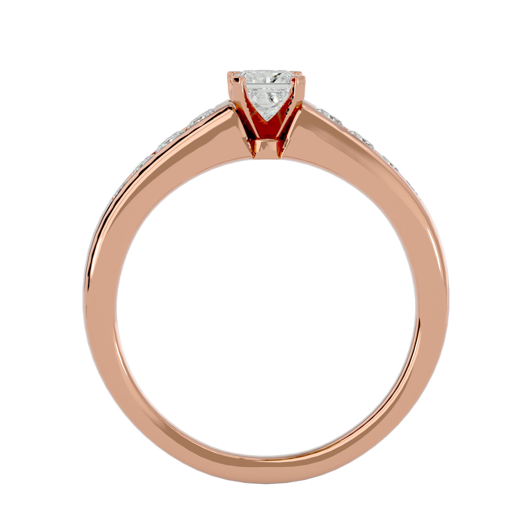 Solitaire wedding engagement ring with 360 view animation 3D print model_6