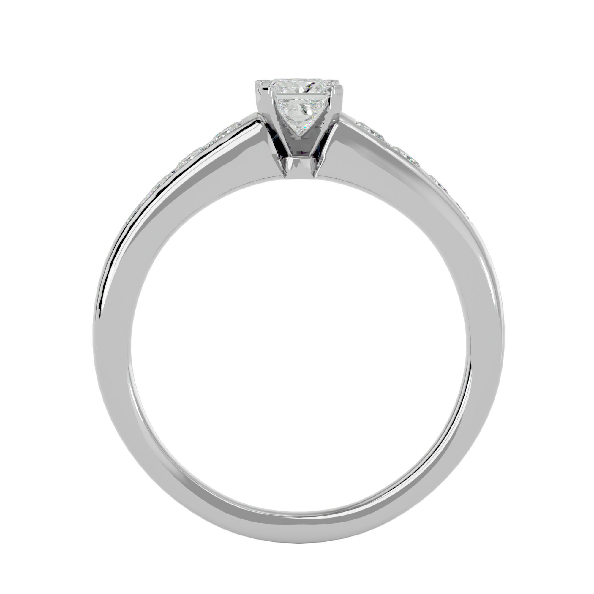 Solitaire wedding engagement ring with 360 view animation 3D print model_4