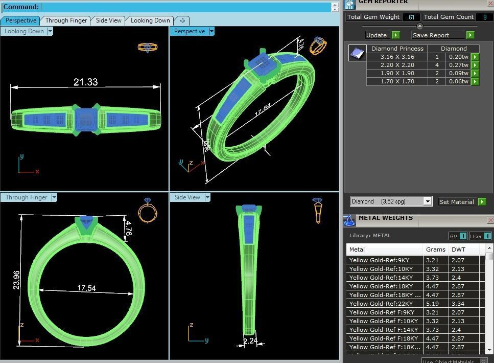Solitaire wedding engagement ring with 360 view animation 3D print model_3