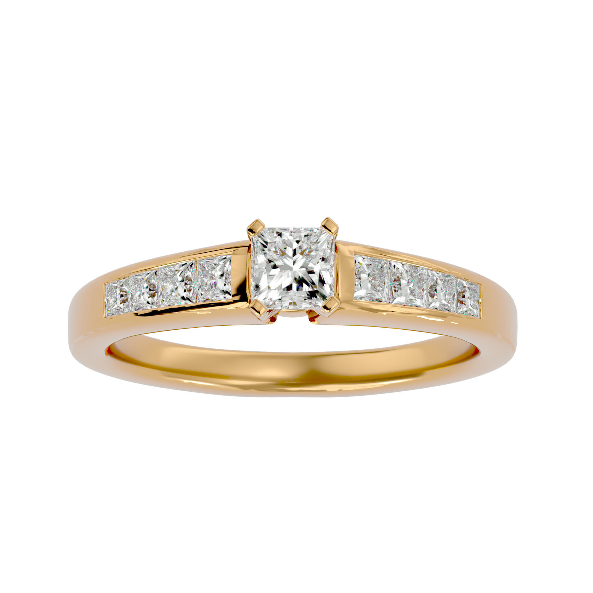 Solitaire wedding engagement ring with 360 view animation 3D print model_1