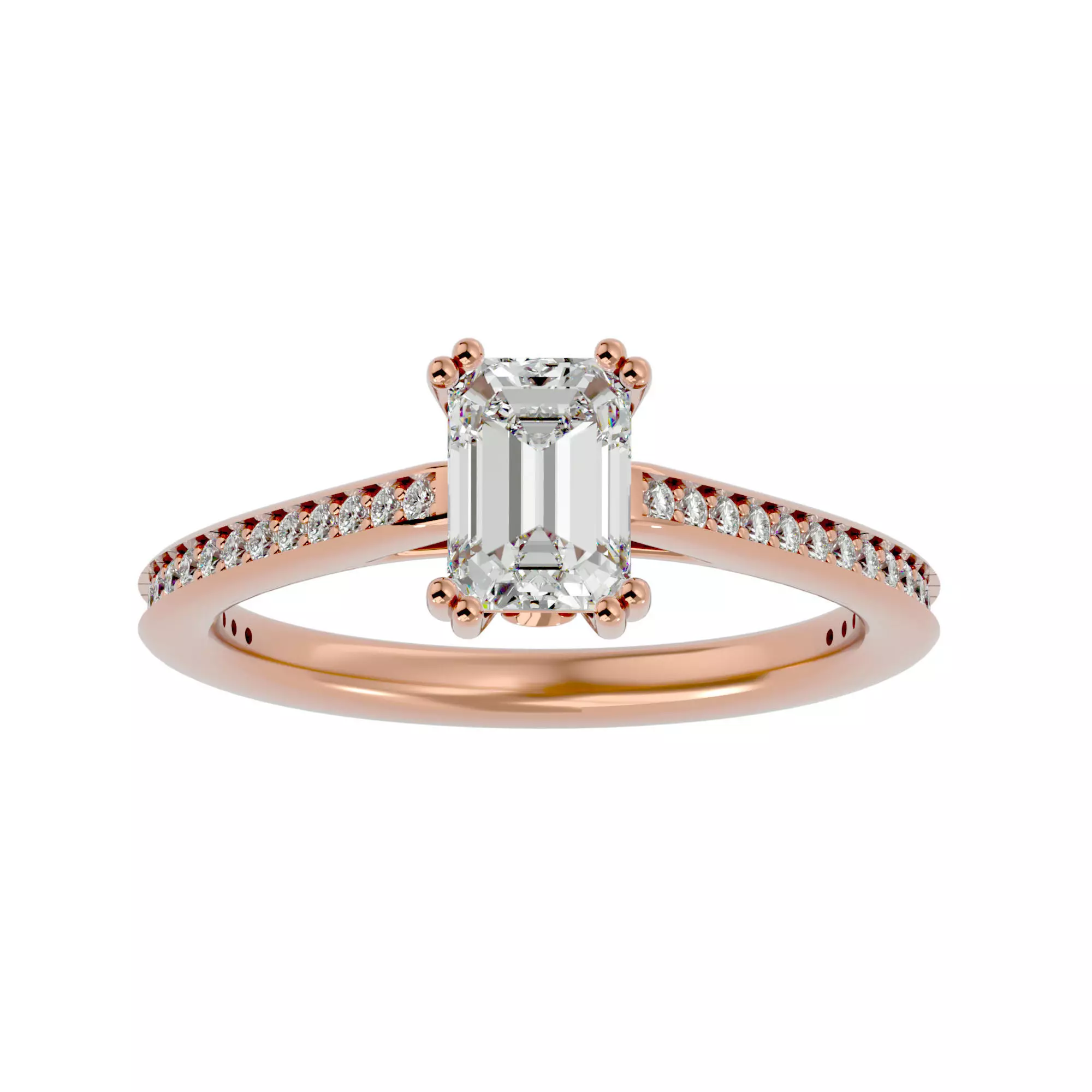 Solitaire wedding engagement ring with 360 view animation 3D print model_0