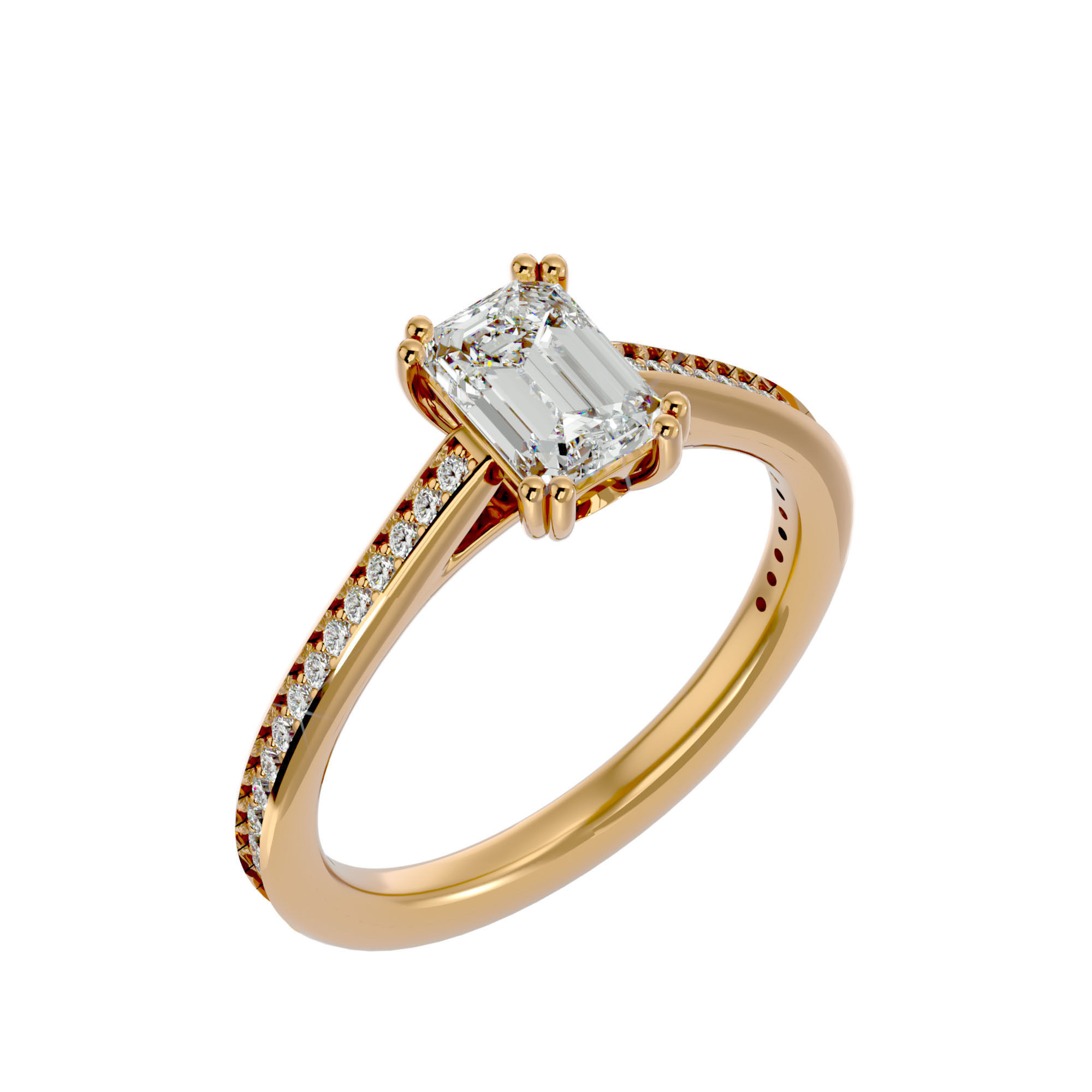 Solitaire wedding engagement ring with 360 view animation 3D print model_11