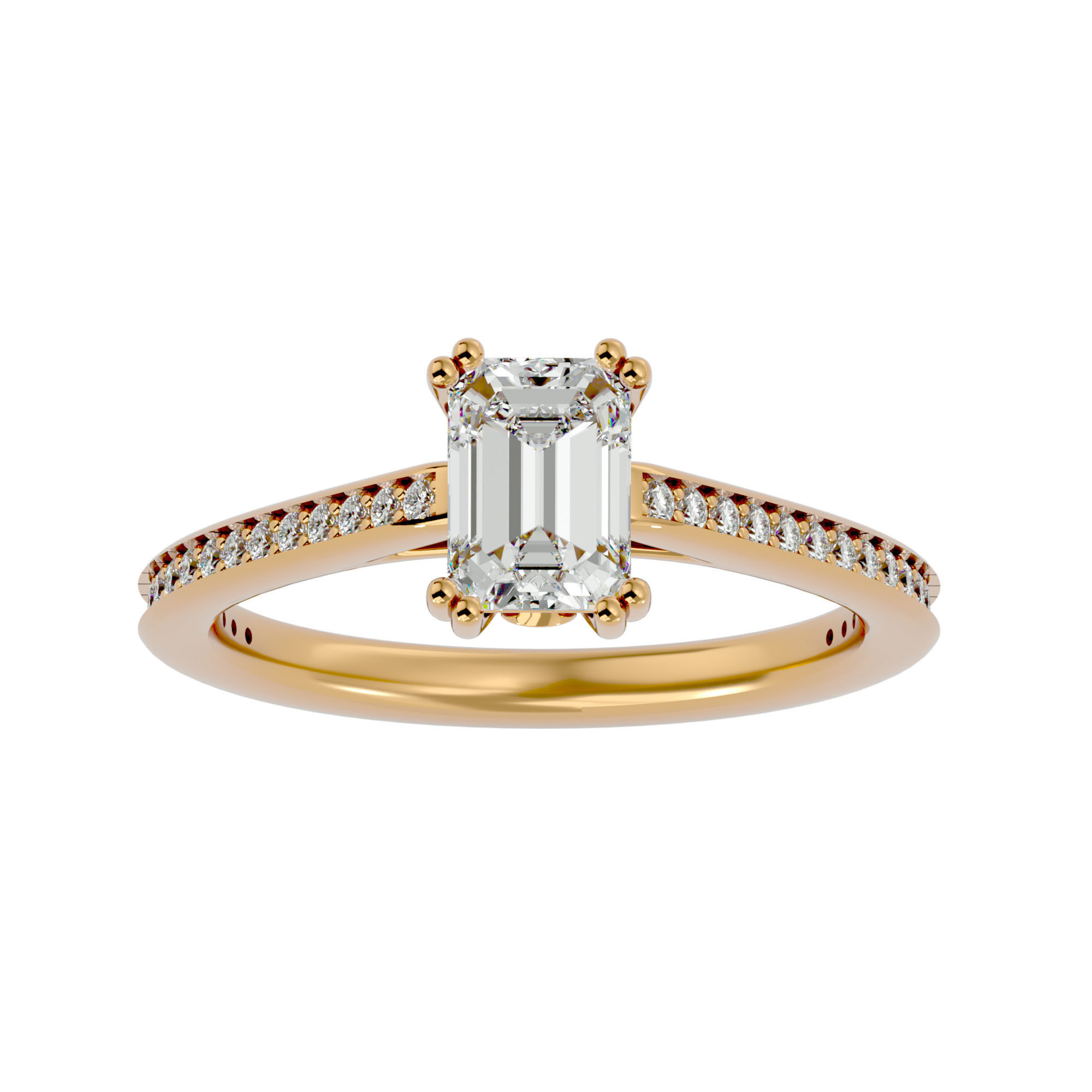 Solitaire wedding engagement ring with 360 view animation 3D print model_1