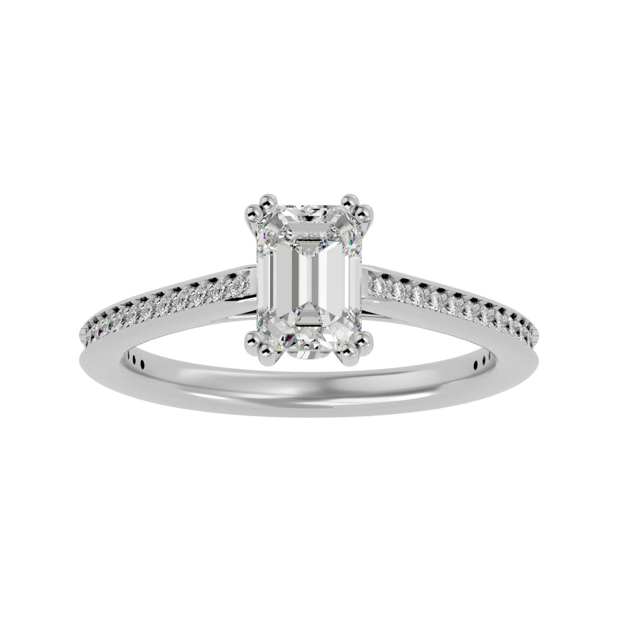 Solitaire wedding engagement ring with 360 view animation 3D print model_2