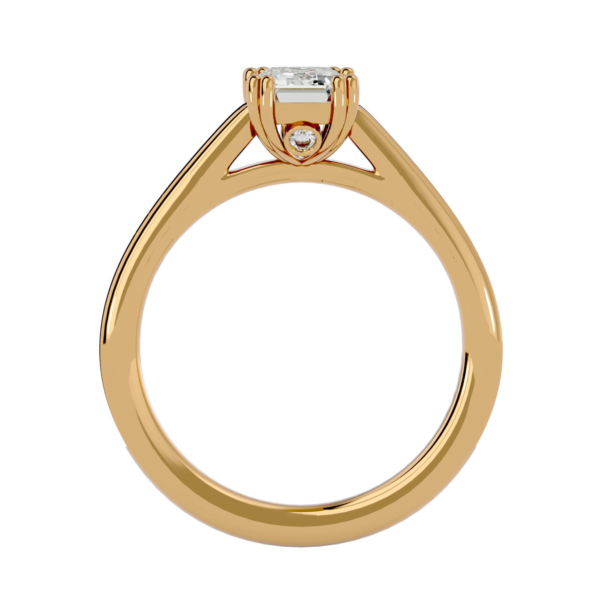 Solitaire wedding engagement ring with 360 view animation 3D print model_5