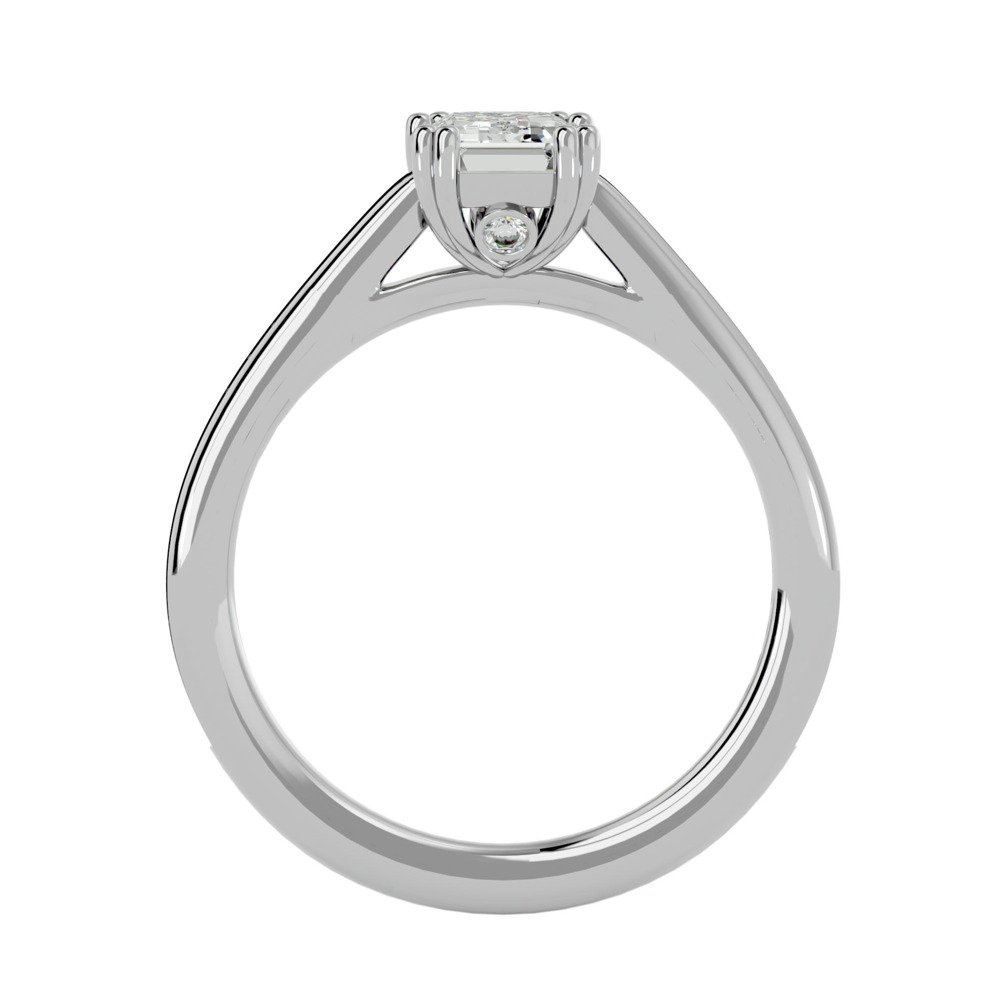 Solitaire wedding engagement ring with 360 view animation 3D print model_4