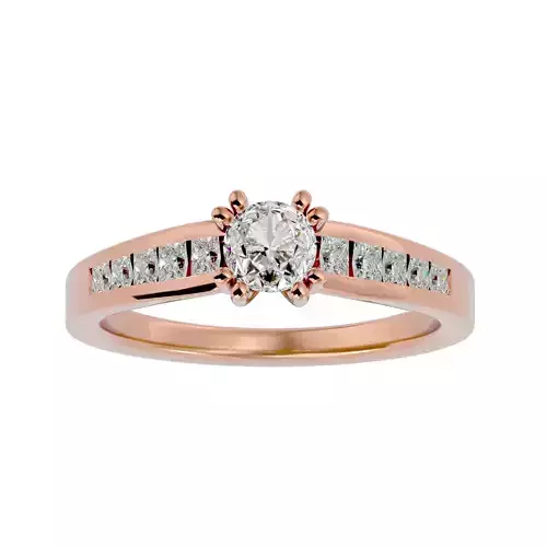 Solitaire wedding engagement ring with 360 view animation