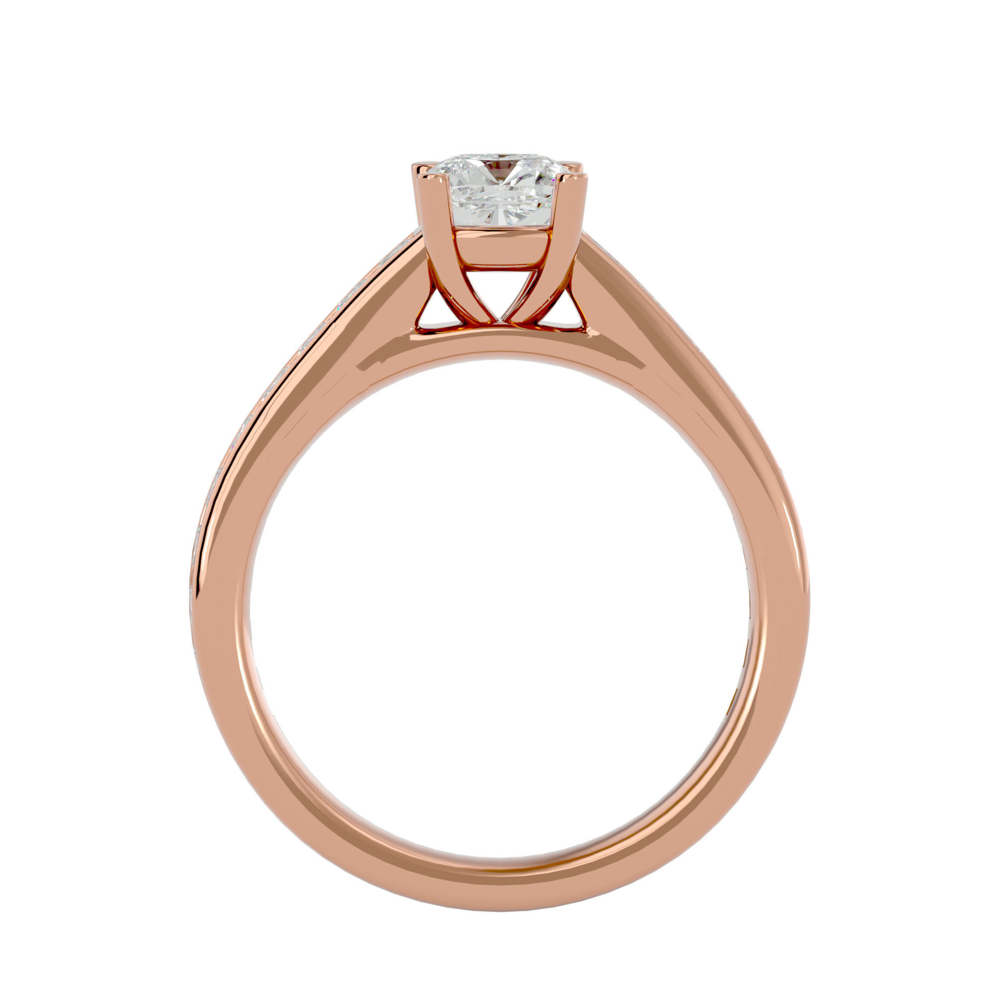 Solitaire wedding engagement ring with 360 view animation 3D print model_6