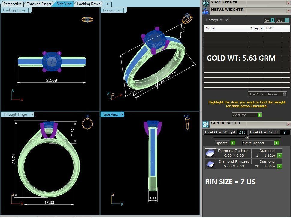 Solitaire wedding engagement ring with 360 view animation 3D print model_4