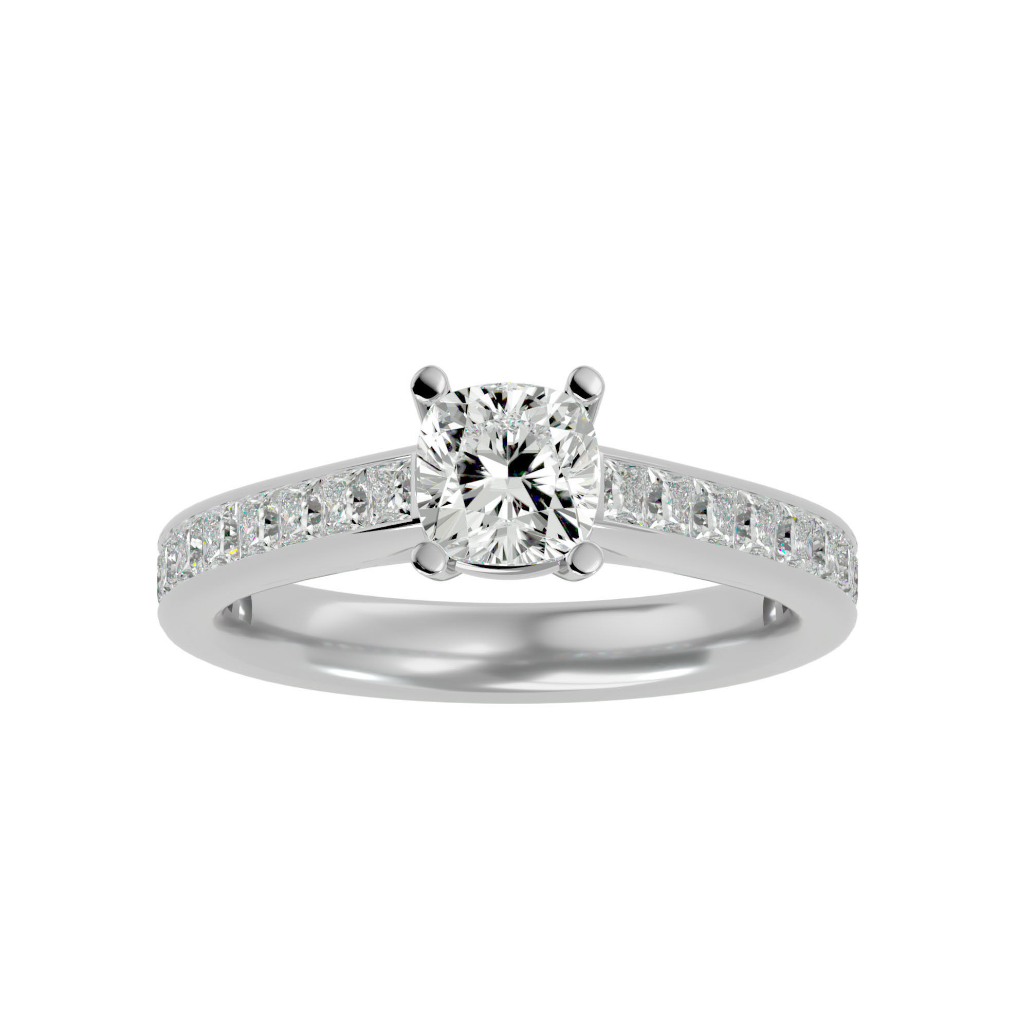Solitaire wedding engagement ring with 360 view animation 3D print model_2