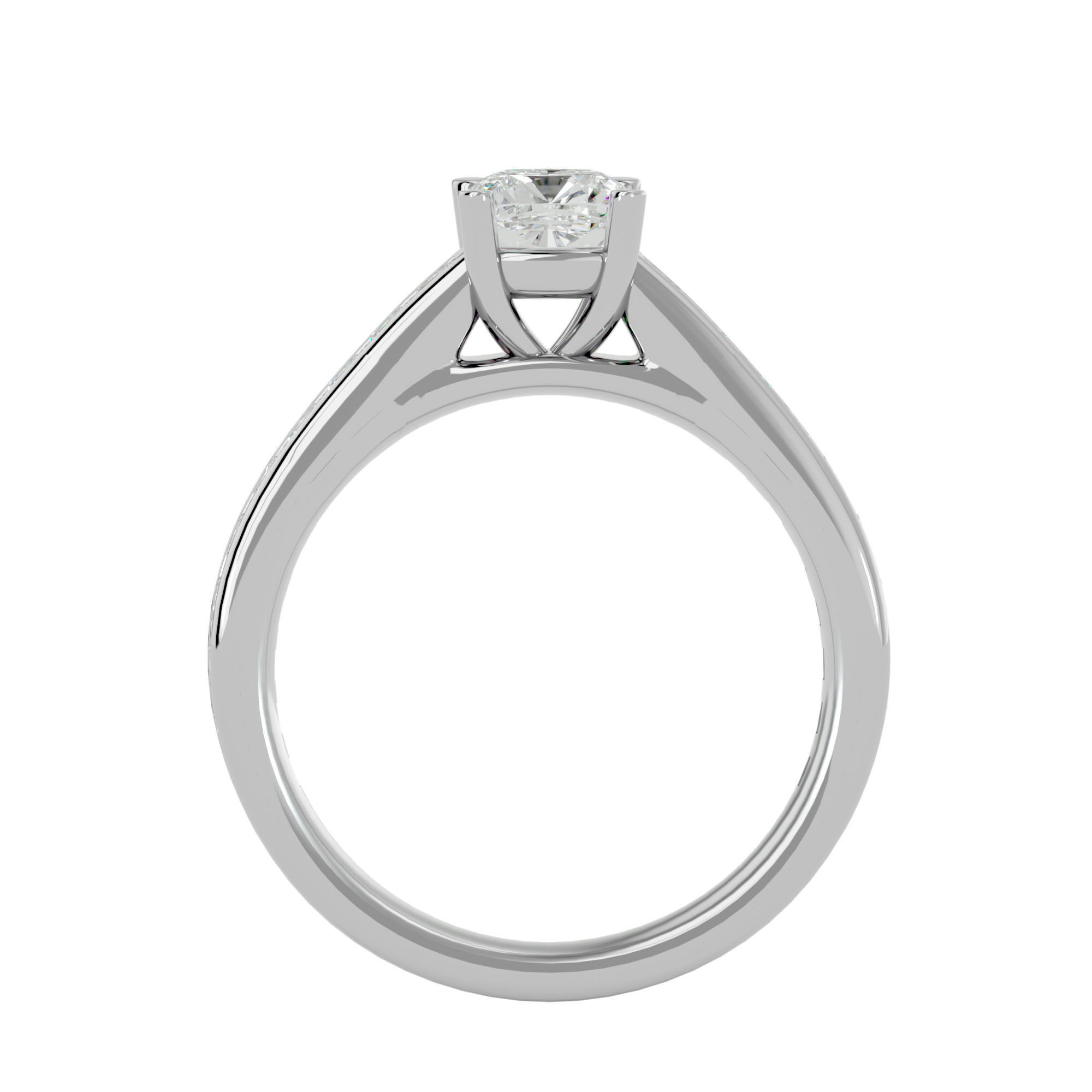 Solitaire wedding engagement ring with 360 view animation 3D print model_3