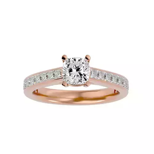 Solitaire wedding engagement ring with 360 view animation