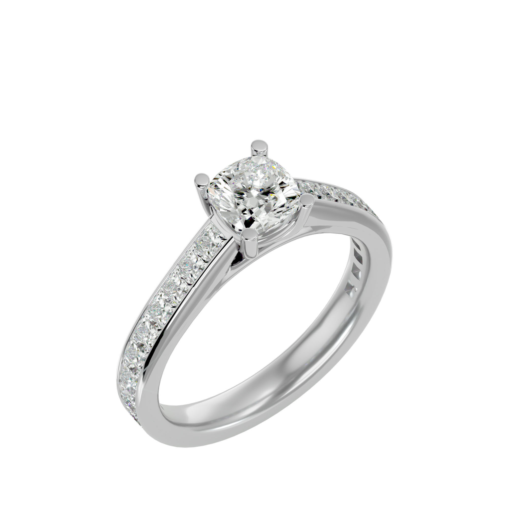 Solitaire wedding engagement ring with 360 view animation 3D print model_10