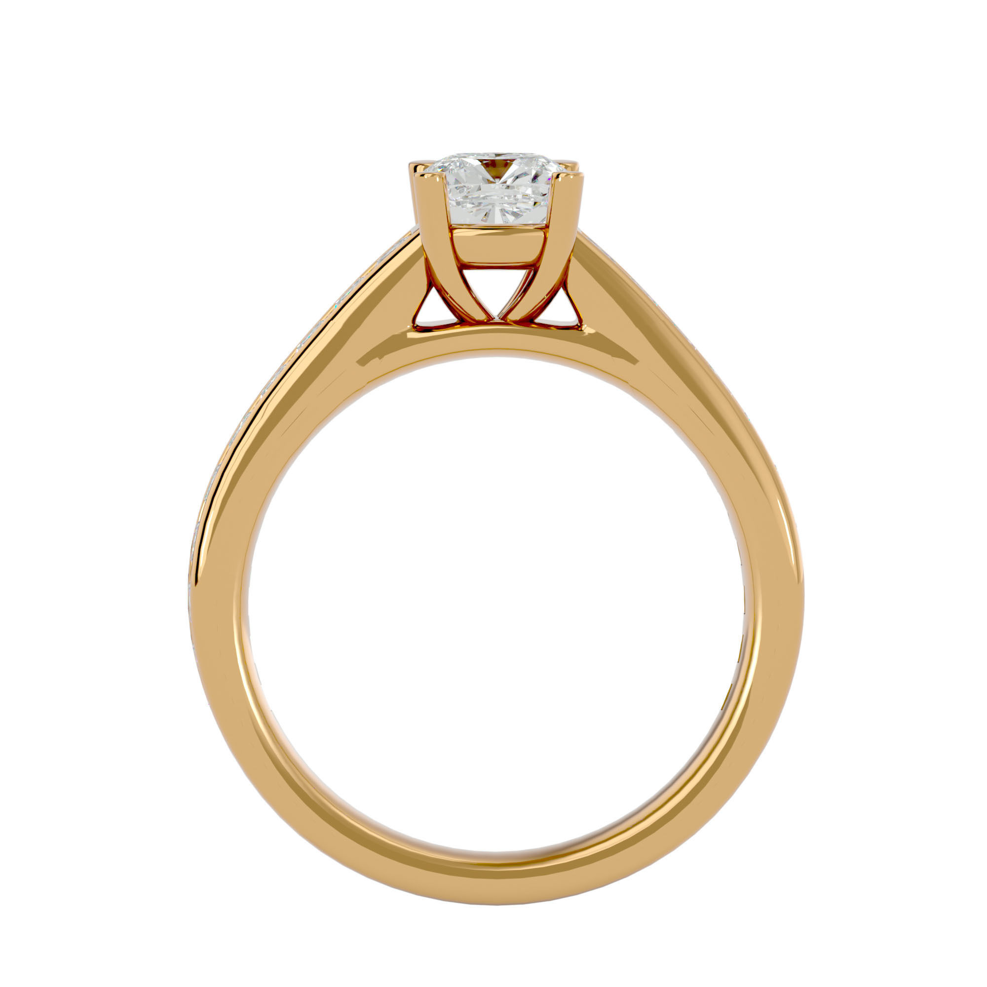 Solitaire wedding engagement ring with 360 view animation 3D print model_5