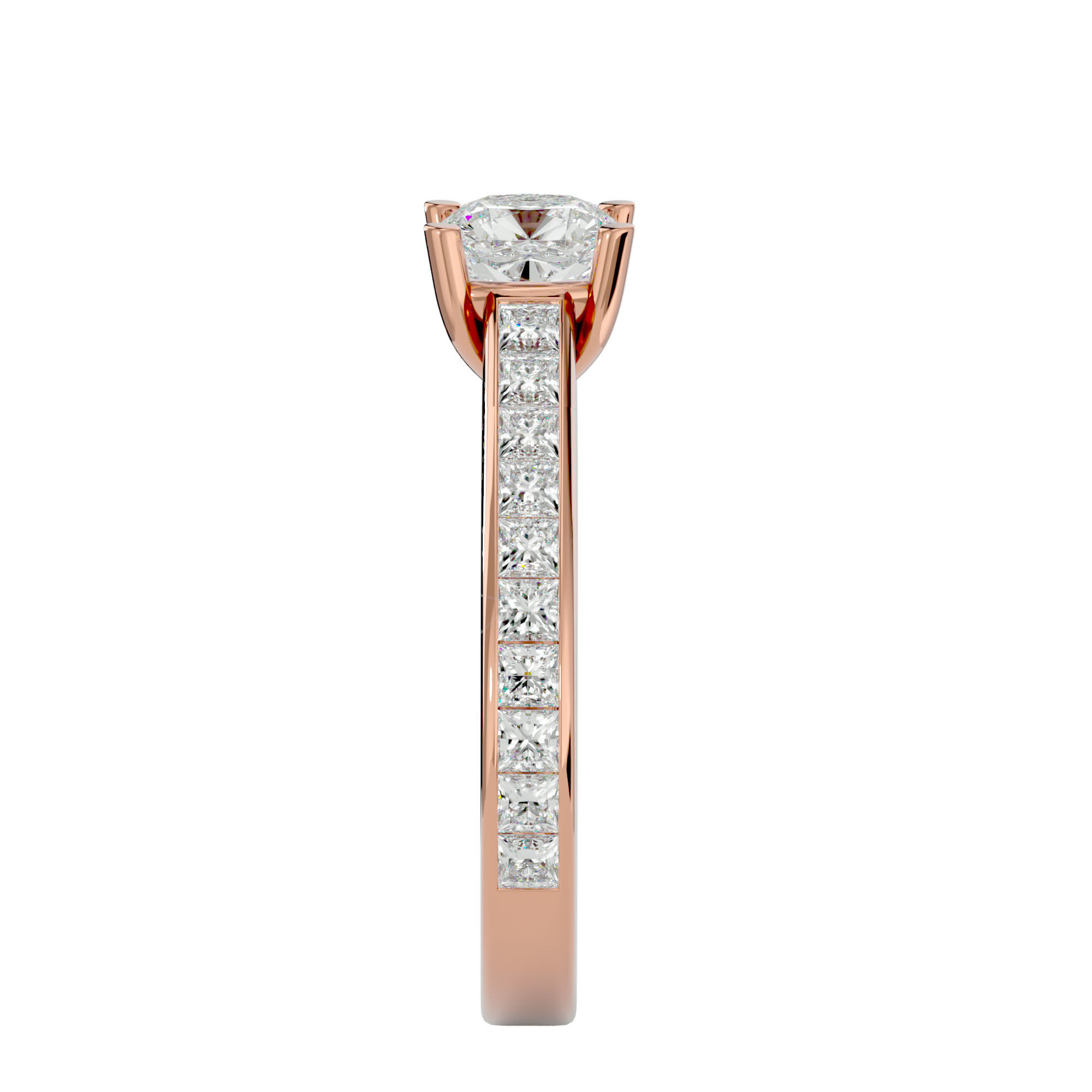 Solitaire wedding engagement ring with 360 view animation 3D print model_8