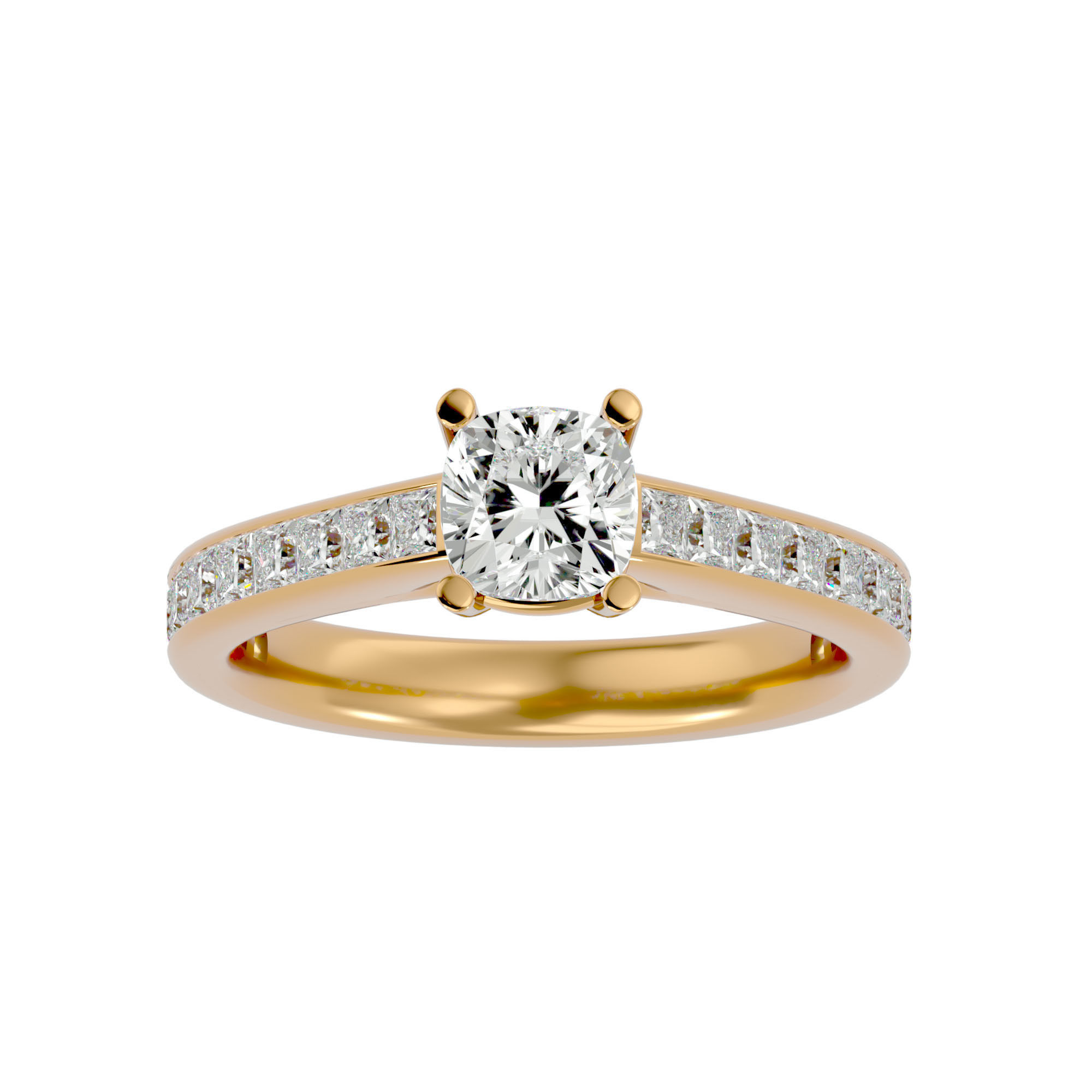 Solitaire wedding engagement ring with 360 view animation 3D print model_1