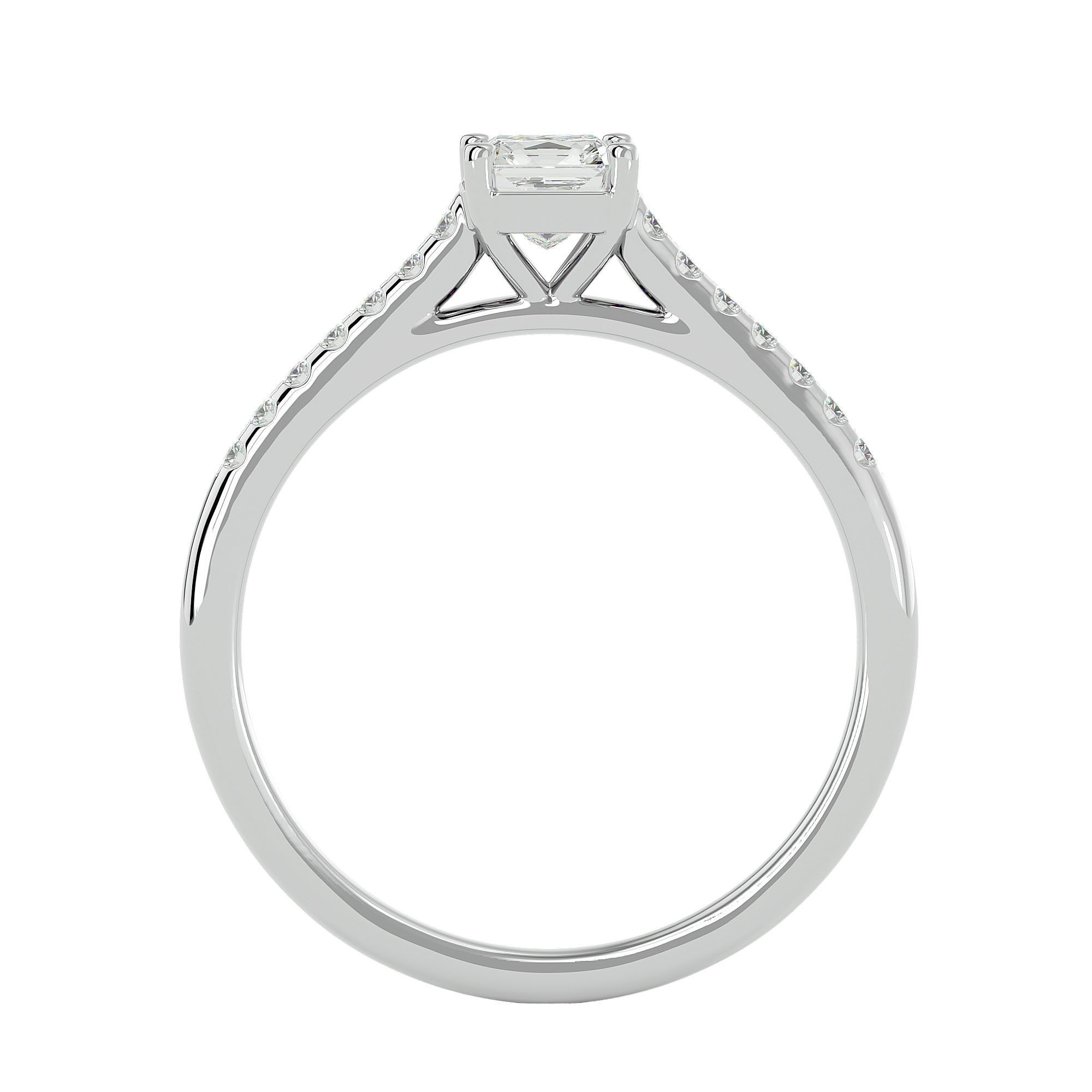 Solitaire wedding engagement ring with 360 view animation 3D print model_4