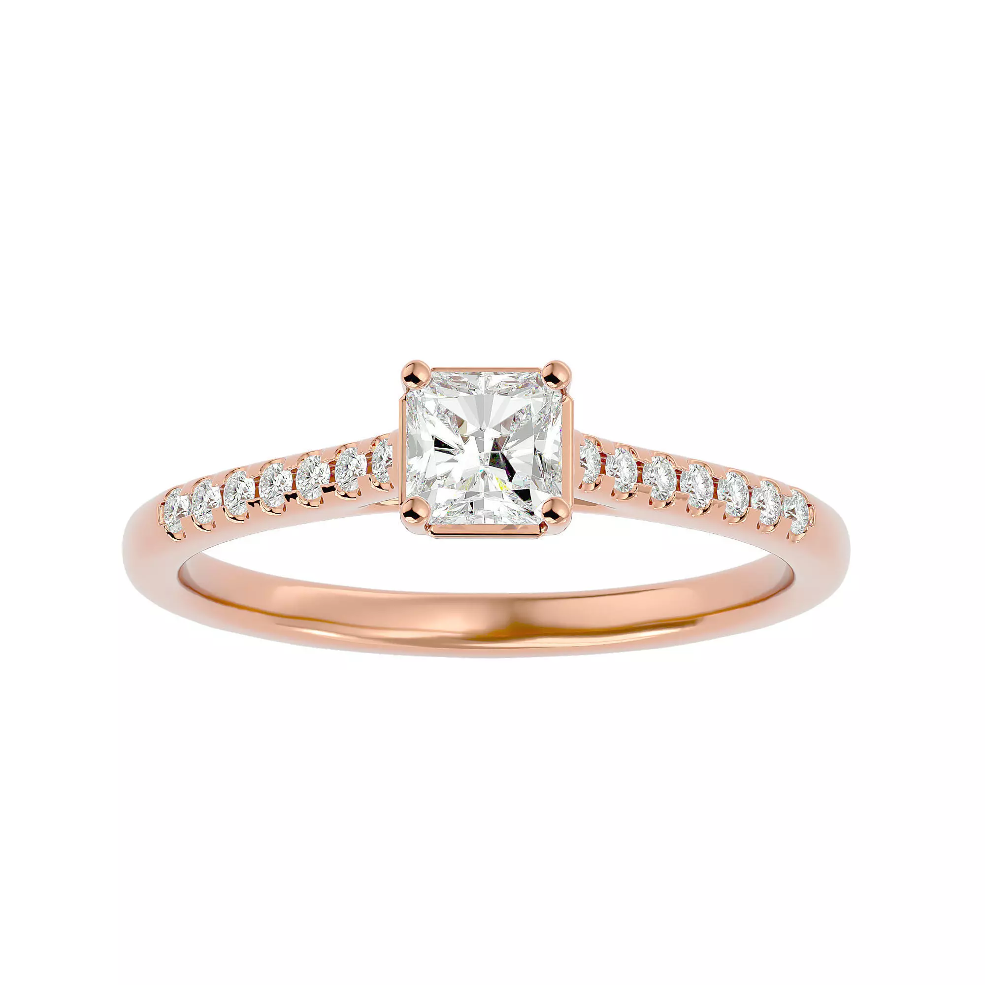 Solitaire wedding engagement ring with 360 view animation 3D print model_0