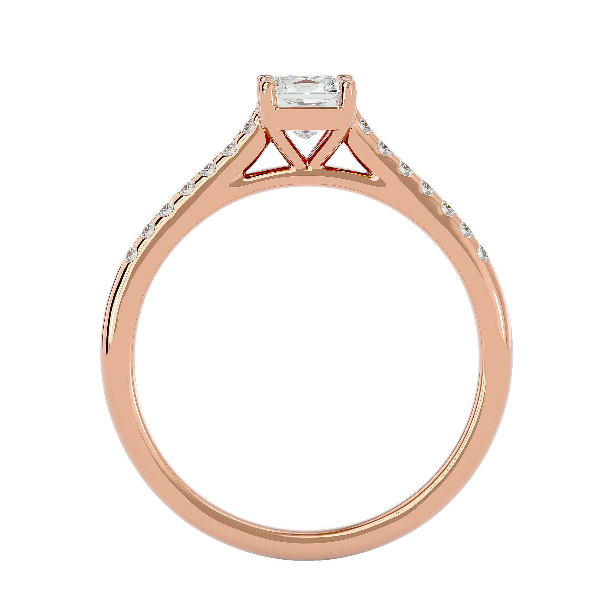 Solitaire wedding engagement ring with 360 view animation 3D print model_6