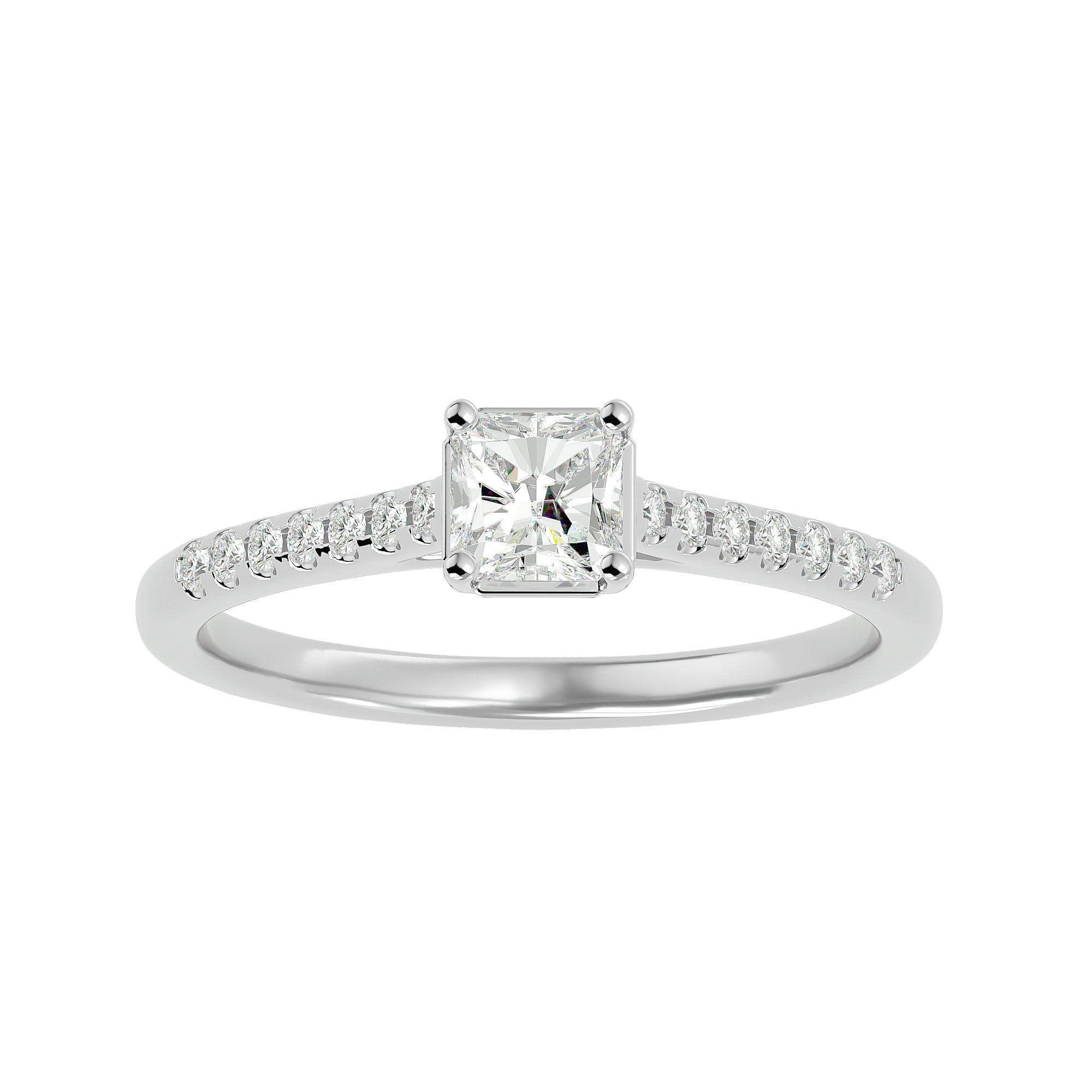 Solitaire wedding engagement ring with 360 view animation 3D print model_2