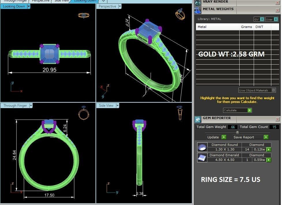 Solitaire wedding engagement ring with 360 view animation 3D print model_3