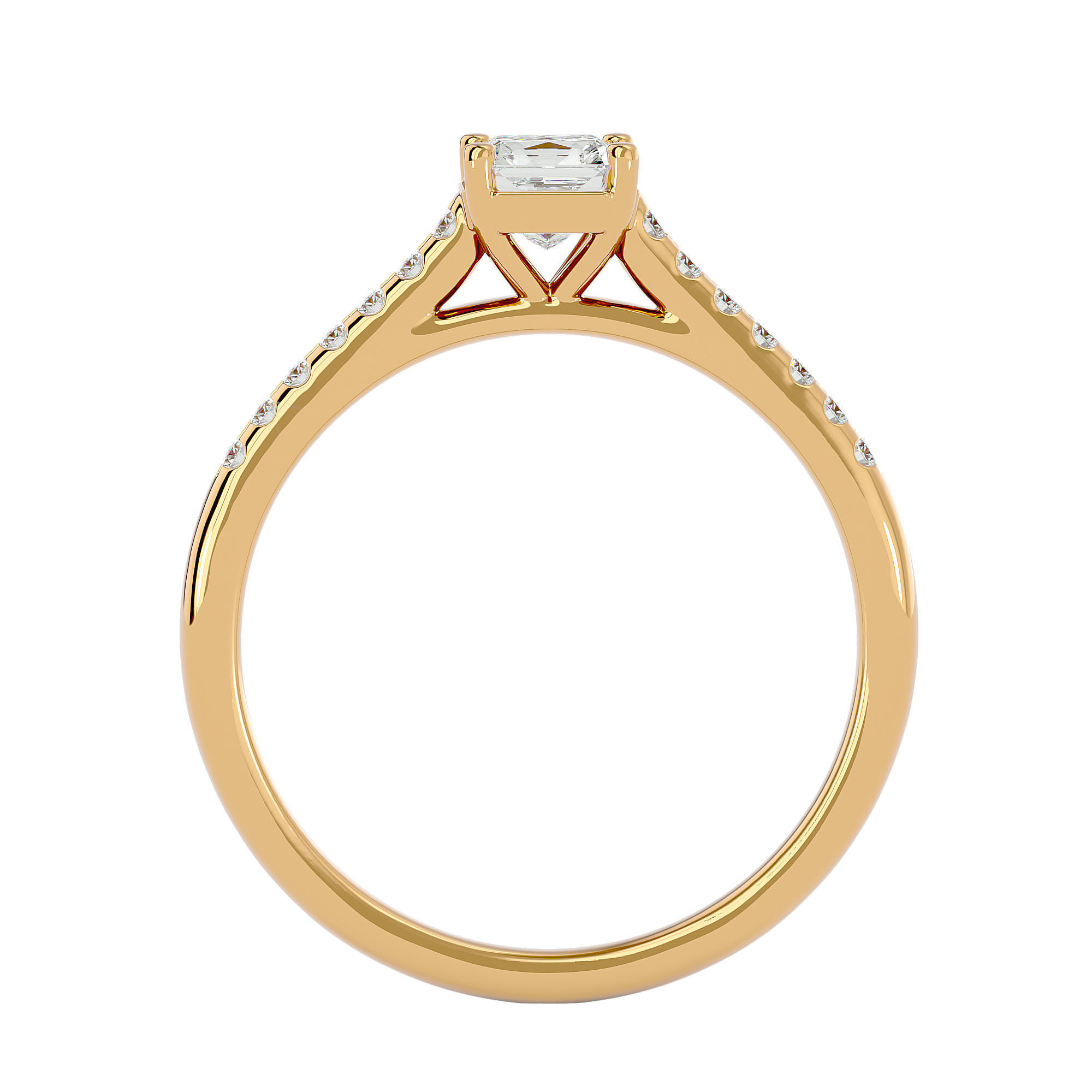 Solitaire wedding engagement ring with 360 view animation 3D print model_5