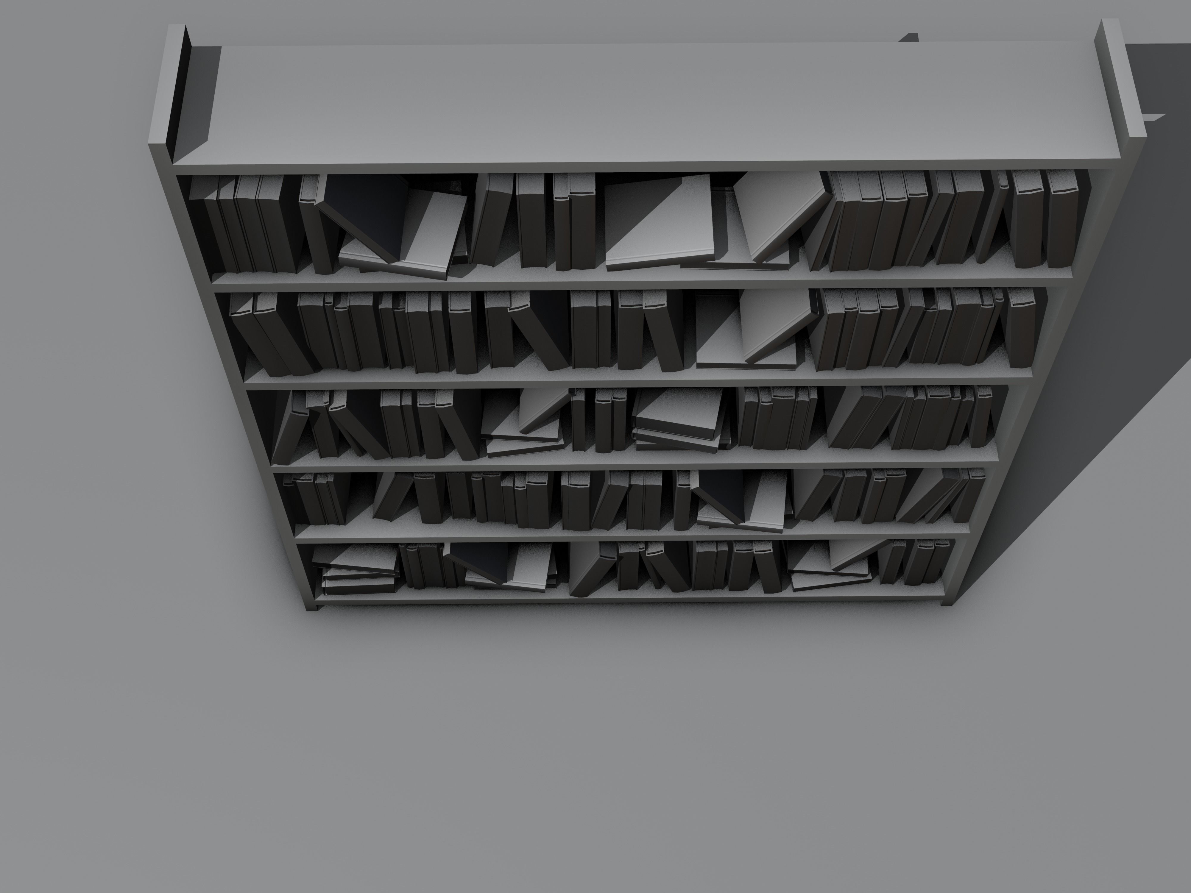 books wooden bookcase with Free low-poly 3D model_6