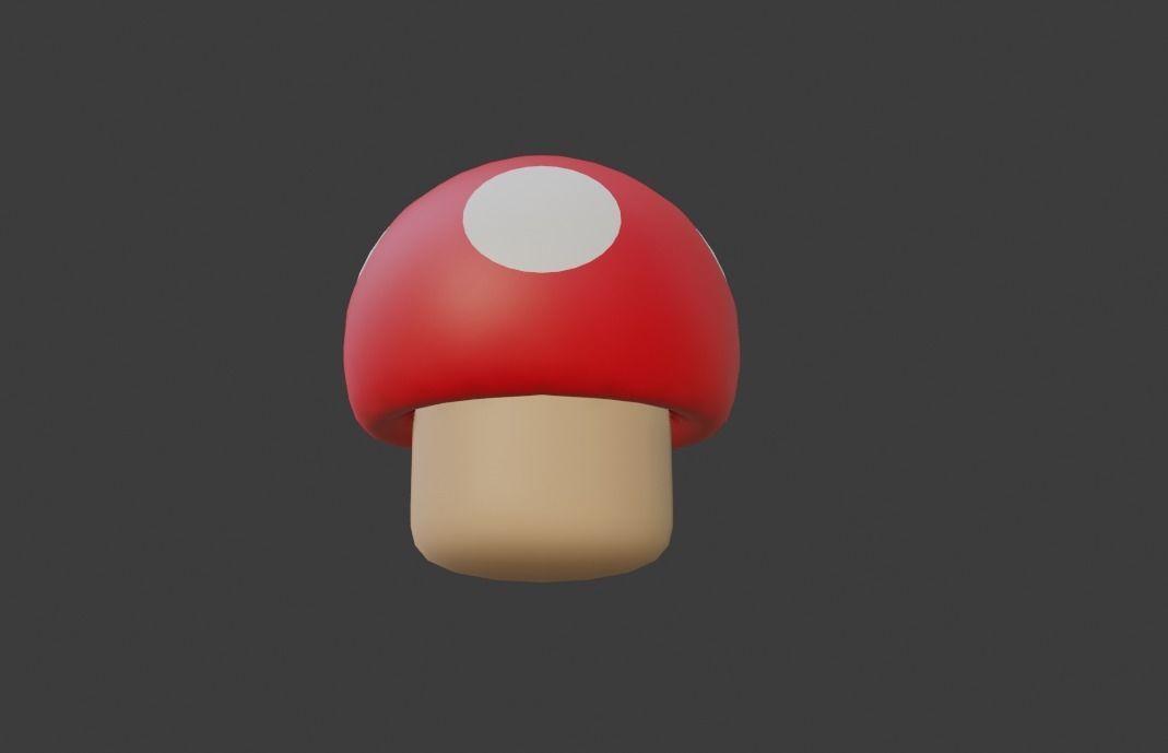 Cartoon Mushroom Low-poly 3D model_1