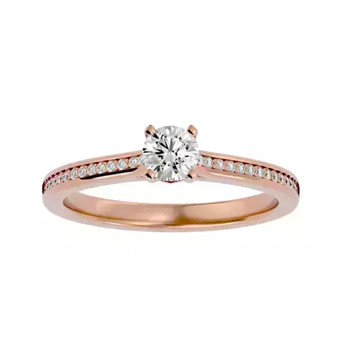 Solitaire wedding engagement ring with 360 view animation