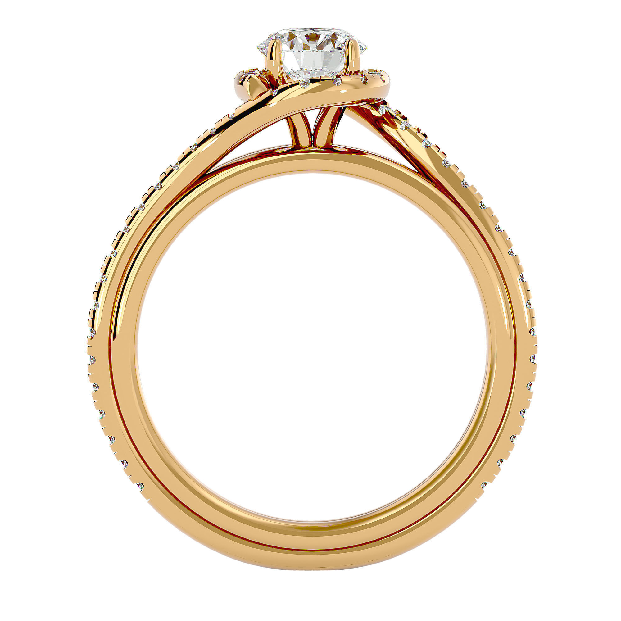 Solitaire wedding engagement ring with 360 view animation 3D print model_4