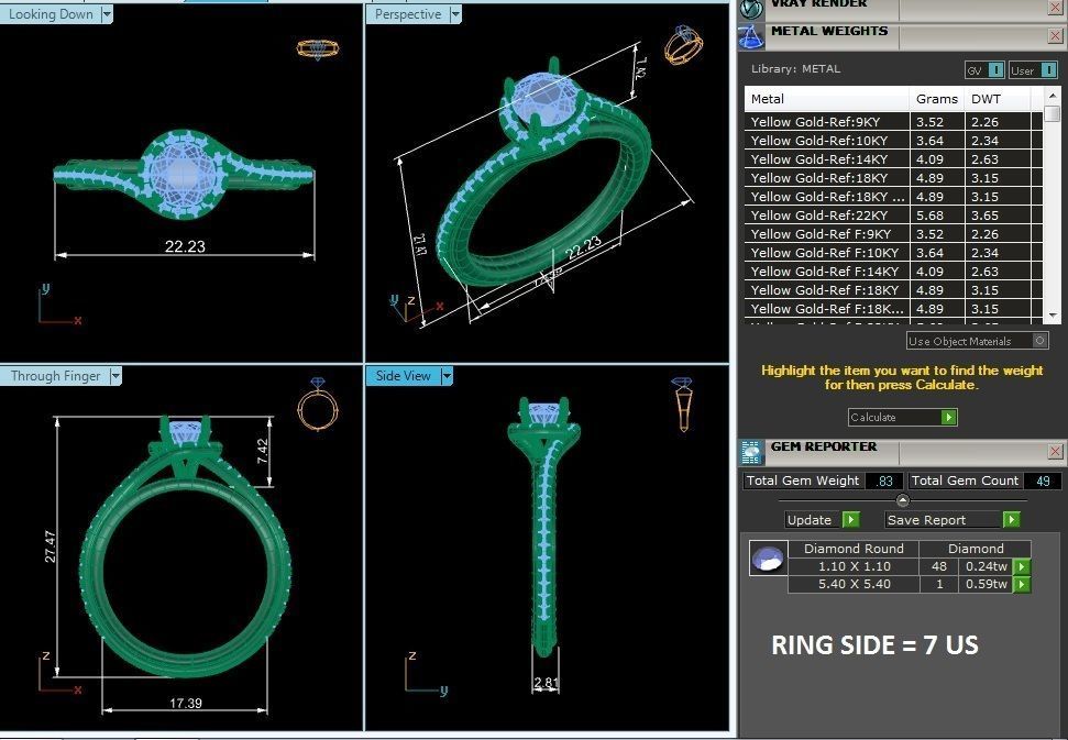 Solitaire wedding engagement ring with 360 view animation 3D print model_12